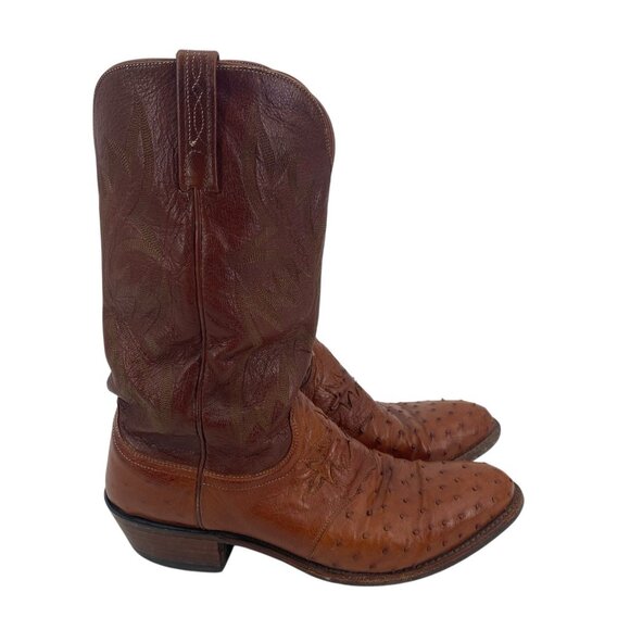Lucchese 1883 Men's Size 10.5 D Brown Cowboy Boots Exotic Ostrich western